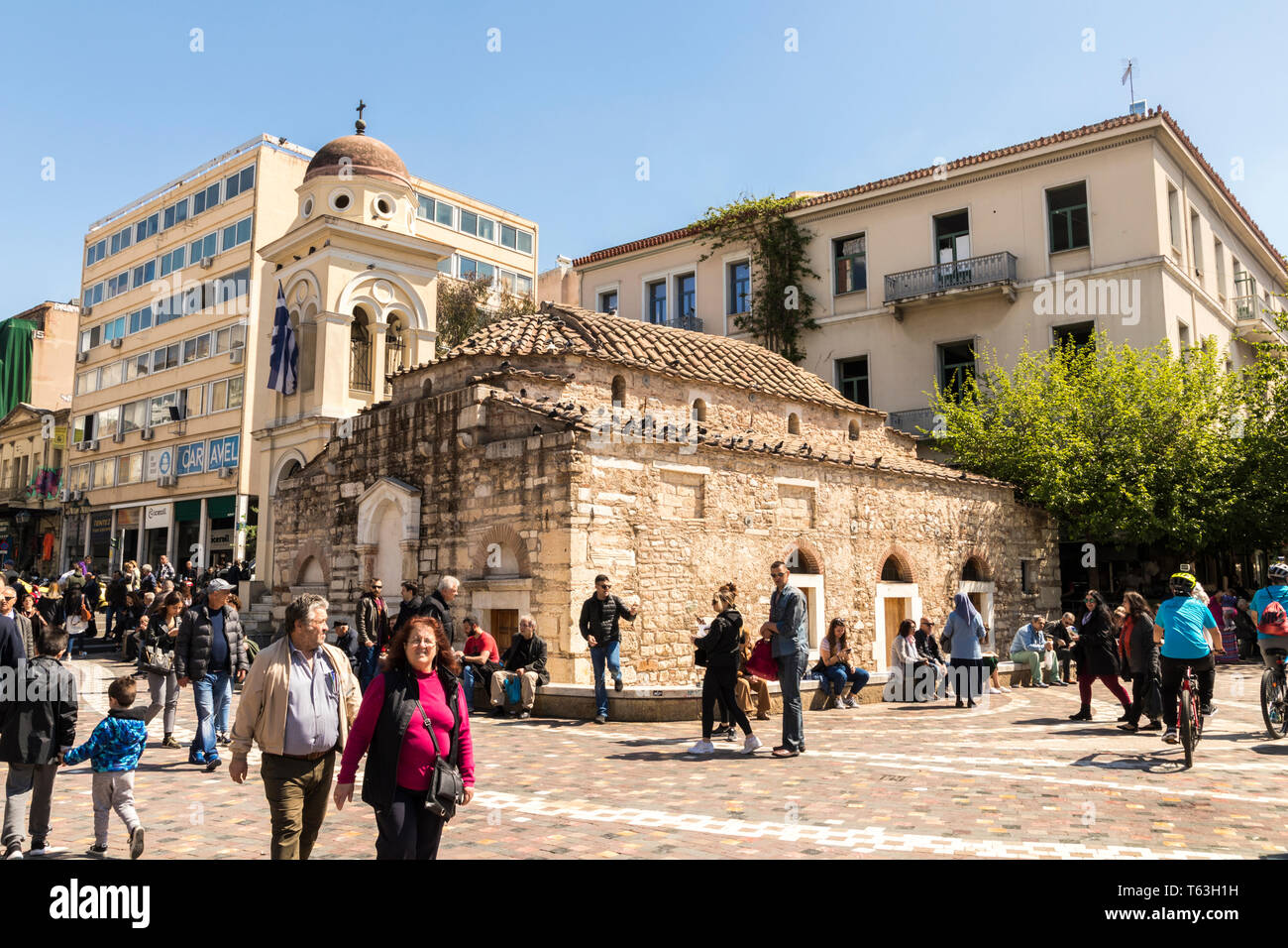 Athènes, Grèce. L'église de la Pantanassa, ou de la Dormition de la Theotokos, grand bâtiment de l'église du monastère à la place Monastiraki Banque D'Images