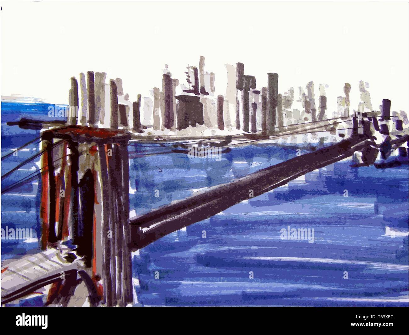 NewYork, pont de Brooklyn Banque D'Images