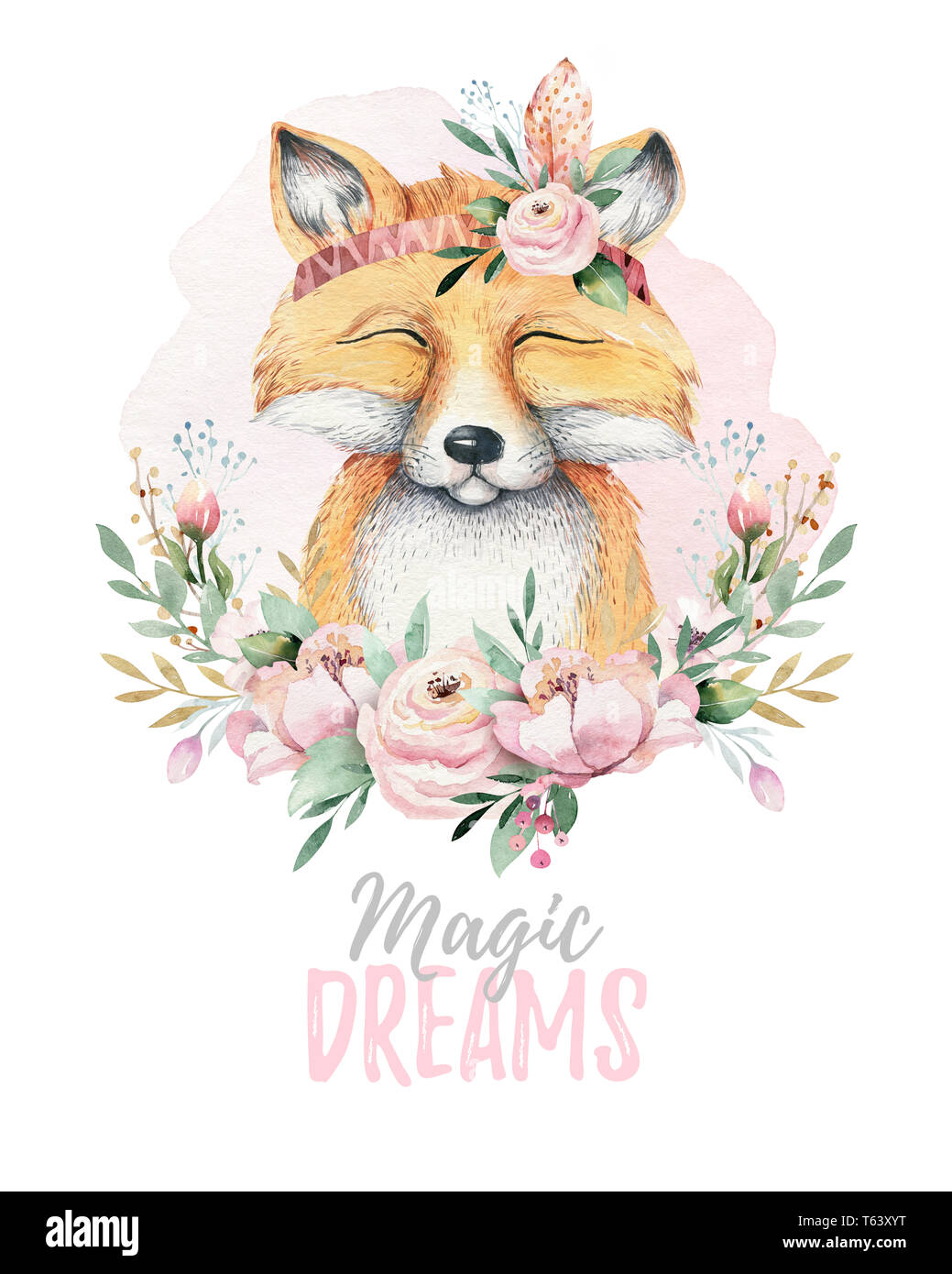 Bebe Renard Dessin Aquarelle Banque D Images Detourees Alamy