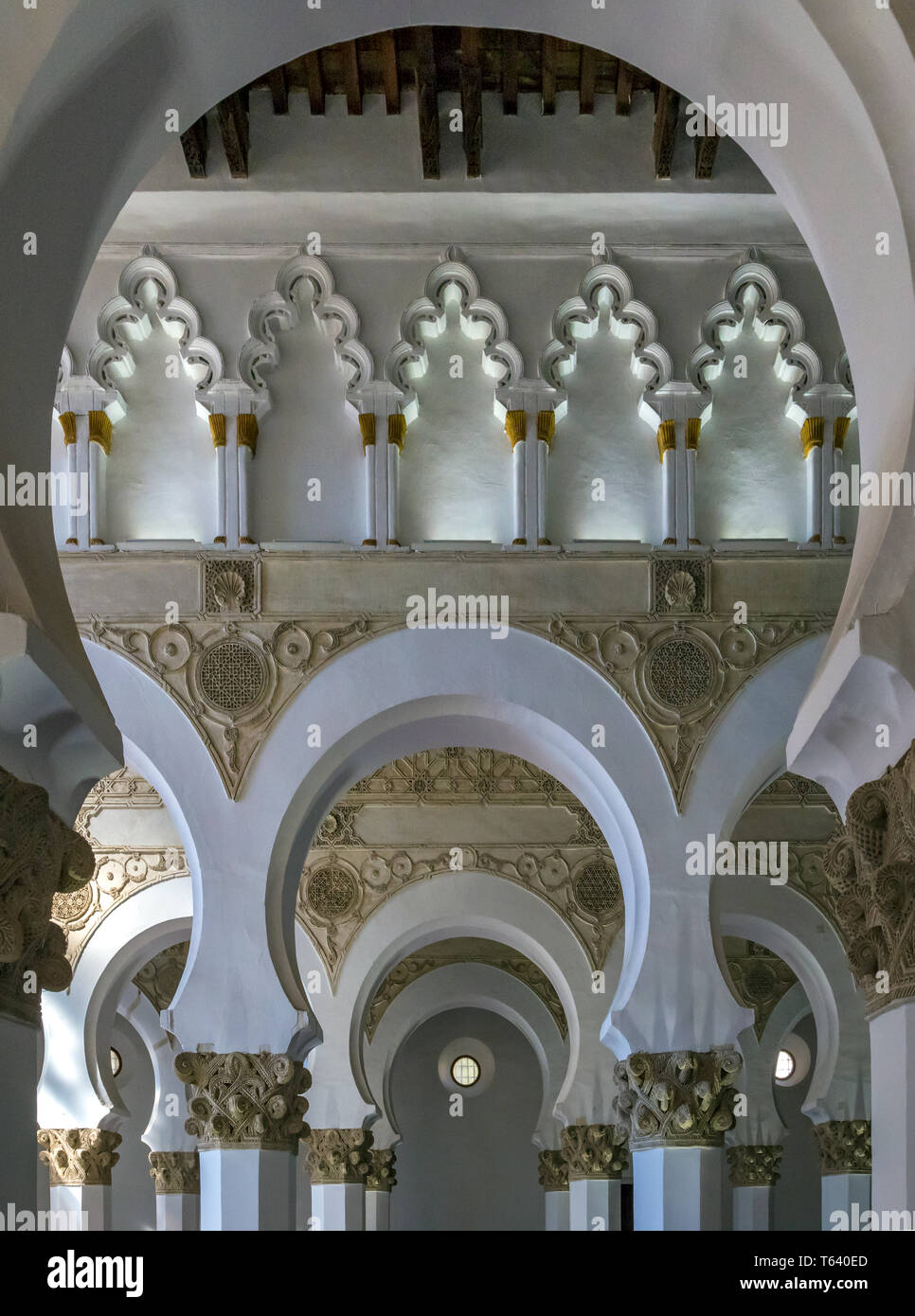 Synagogue de Santa María La Blanca. Toledo, Espagne. Banque D'Images