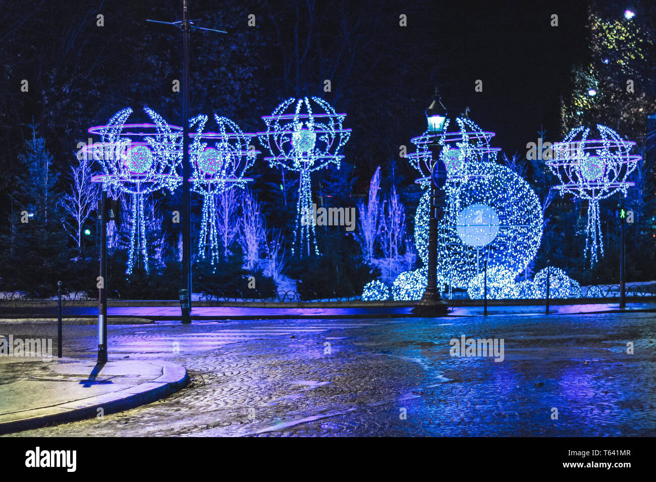 Décorations de Noël à Paris, France Banque D'Images