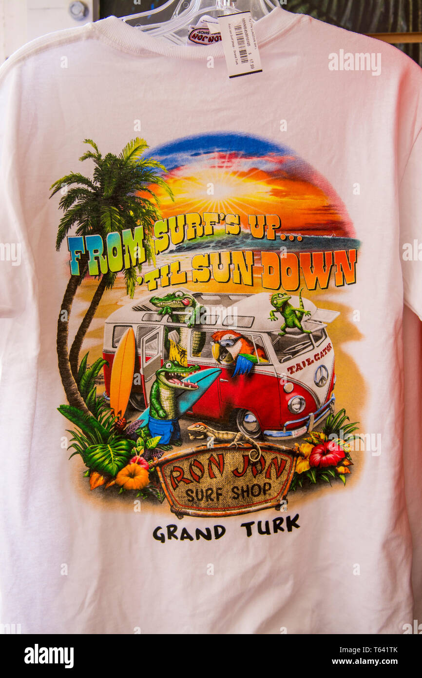 Souvenirs à Grand Turk Cruise Port, l'île de Grand Turk, Îles Turks et Caicos, Caraïbes. Banque D'Images