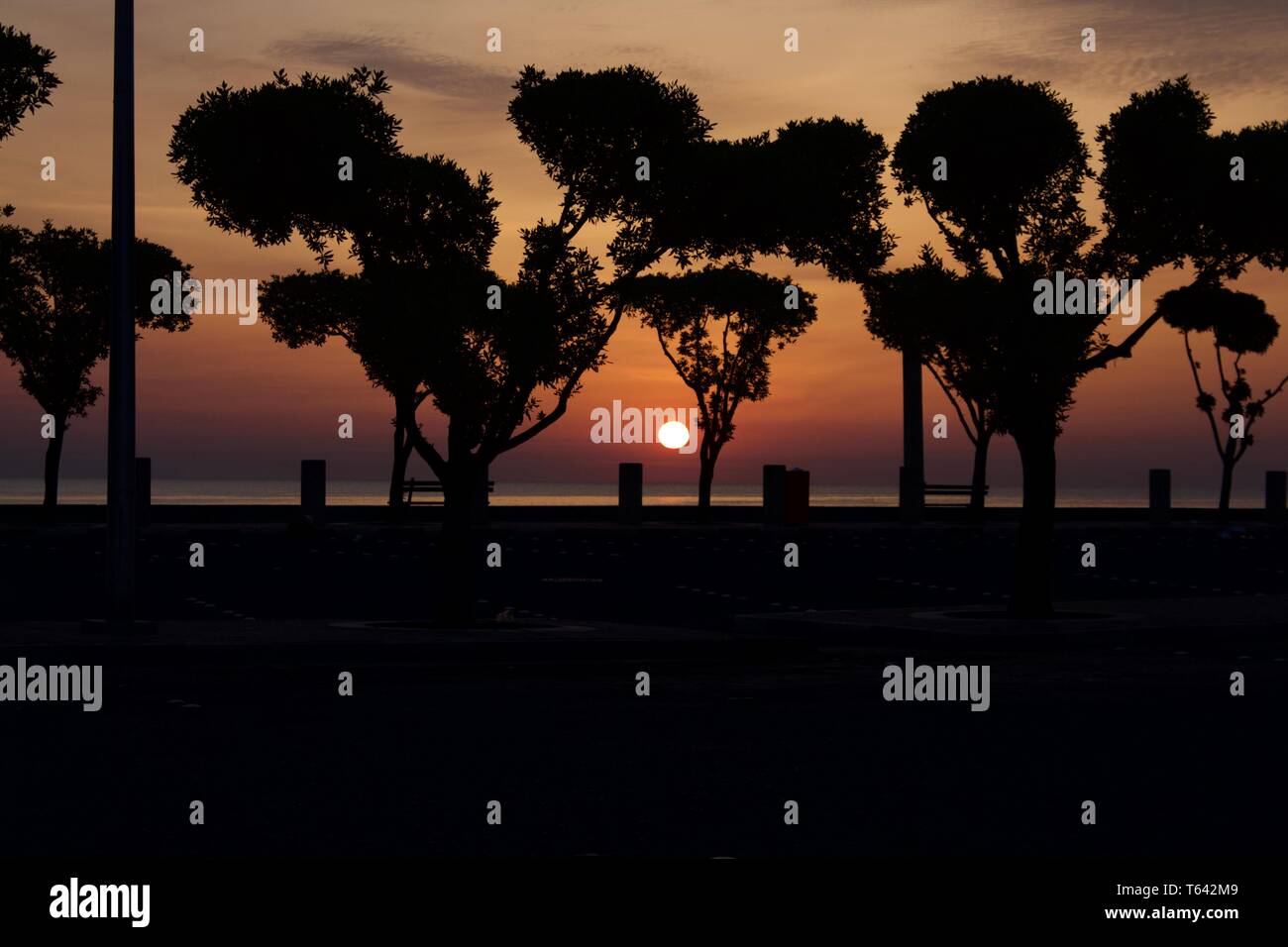 Koweït lever du soleil Banque D'Images