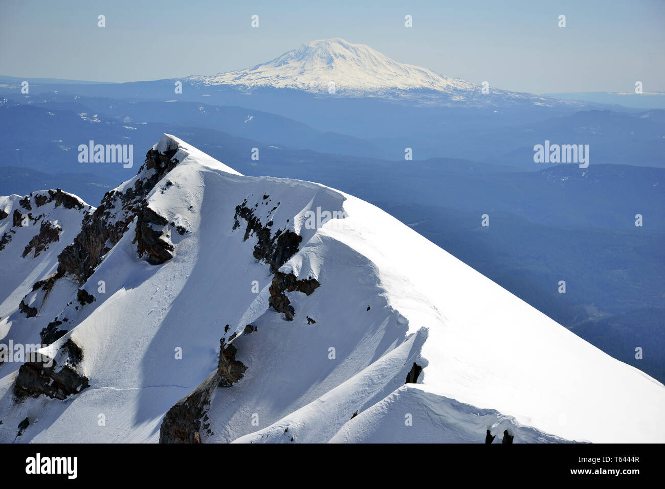 Gros plan du cratère au sommet du Mont Saint Helens volcan de la chaîne des Cascades, l'État de Washington, USA Banque D'Images