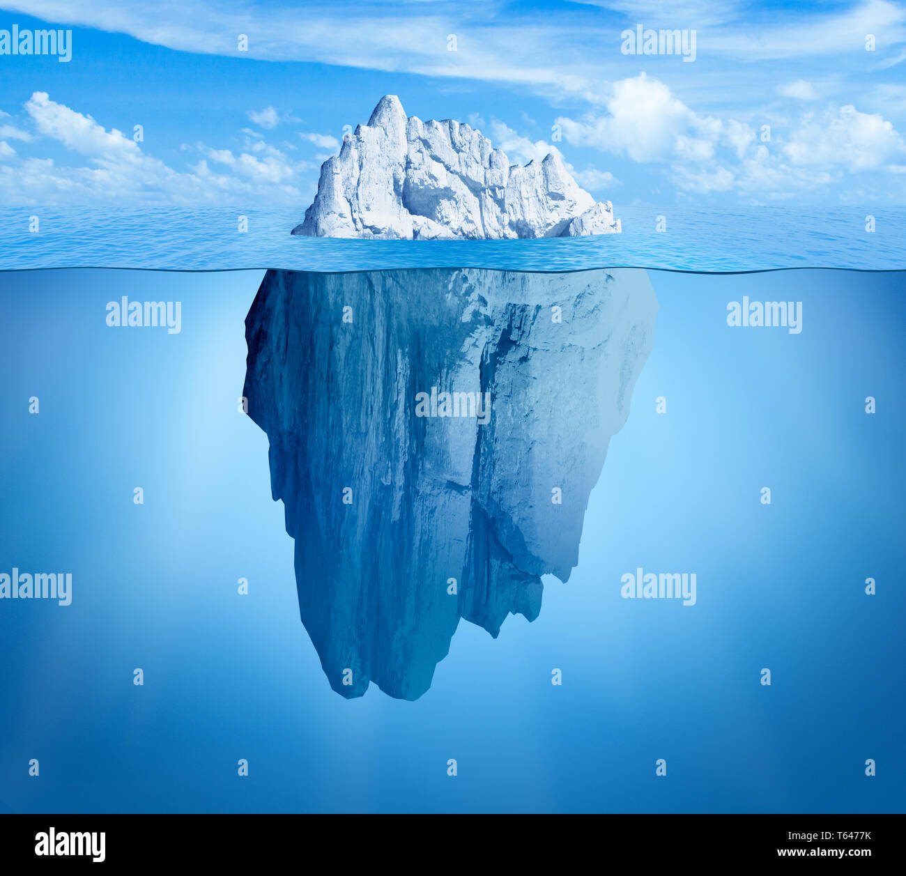 Iceberg dans océan comme menace ou danger caché concept Banque D'Images