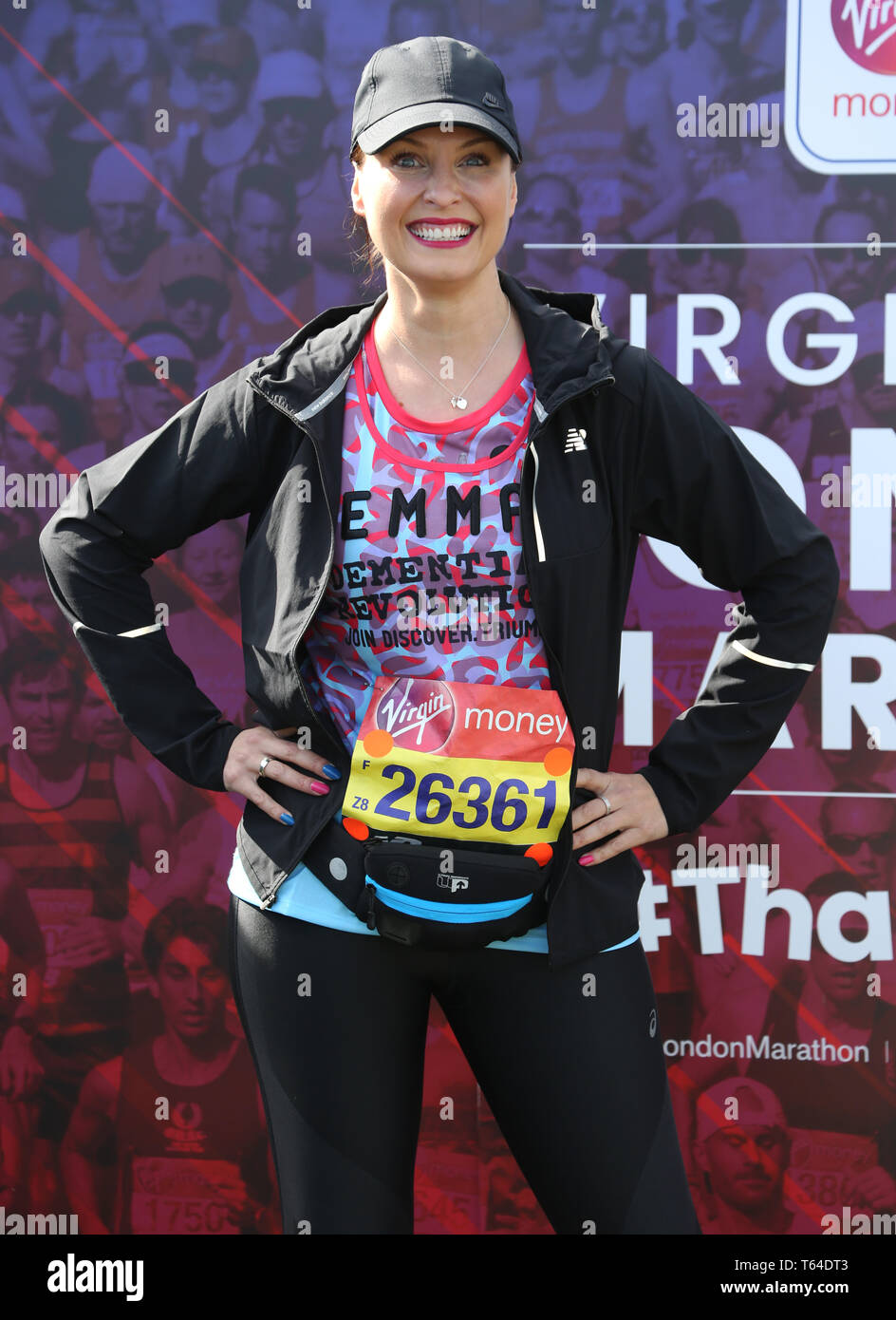 Emma Barton au Marathon de Londres 2019 Virgin Money Banque D'Images