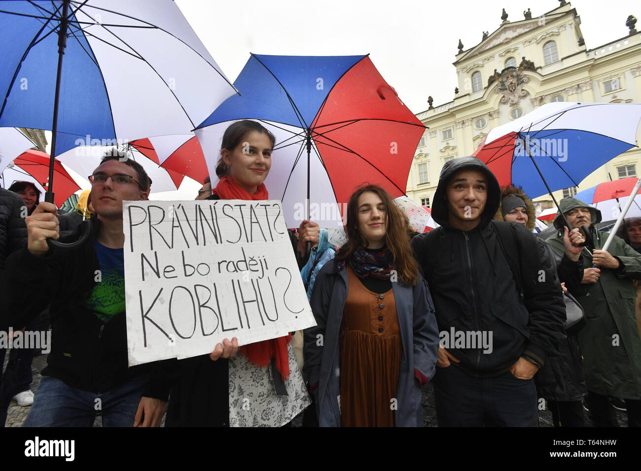 Mars pour pouvoir judiciaire indépendant contre la nomination de Marie Benesova en tant que nouveau ministre de la justice, organisé par millions d'instants pour la démocratie group à Prague, République tchèque, le 29 avril 2019. (CTK Photo/Vit Simanek) Banque D'Images