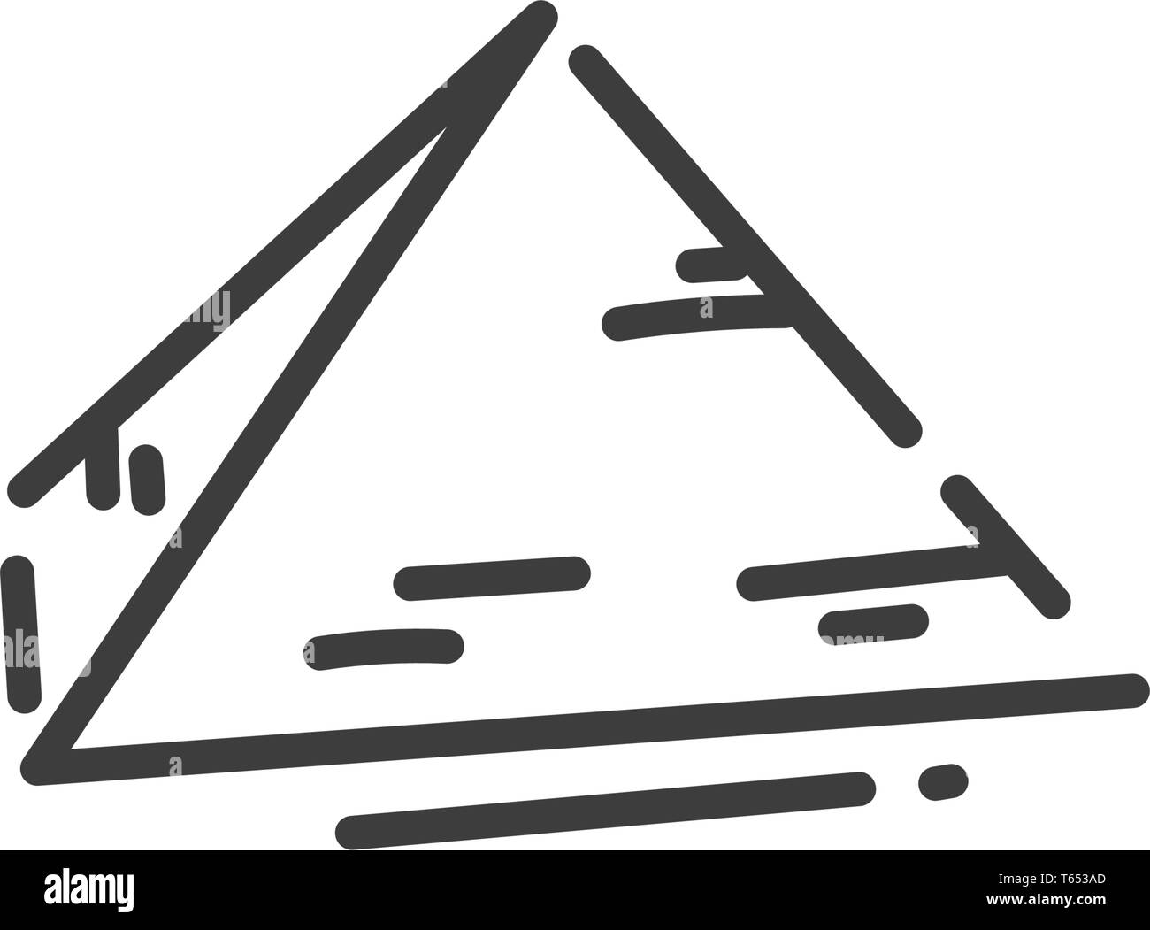 L'icône Contour plat pyramide d'Égypte, du concept d'ossature Illustration de Vecteur L'icône Contour plat pyramide d'Égypte, du concept d'ossature Illustration de Vecteur
