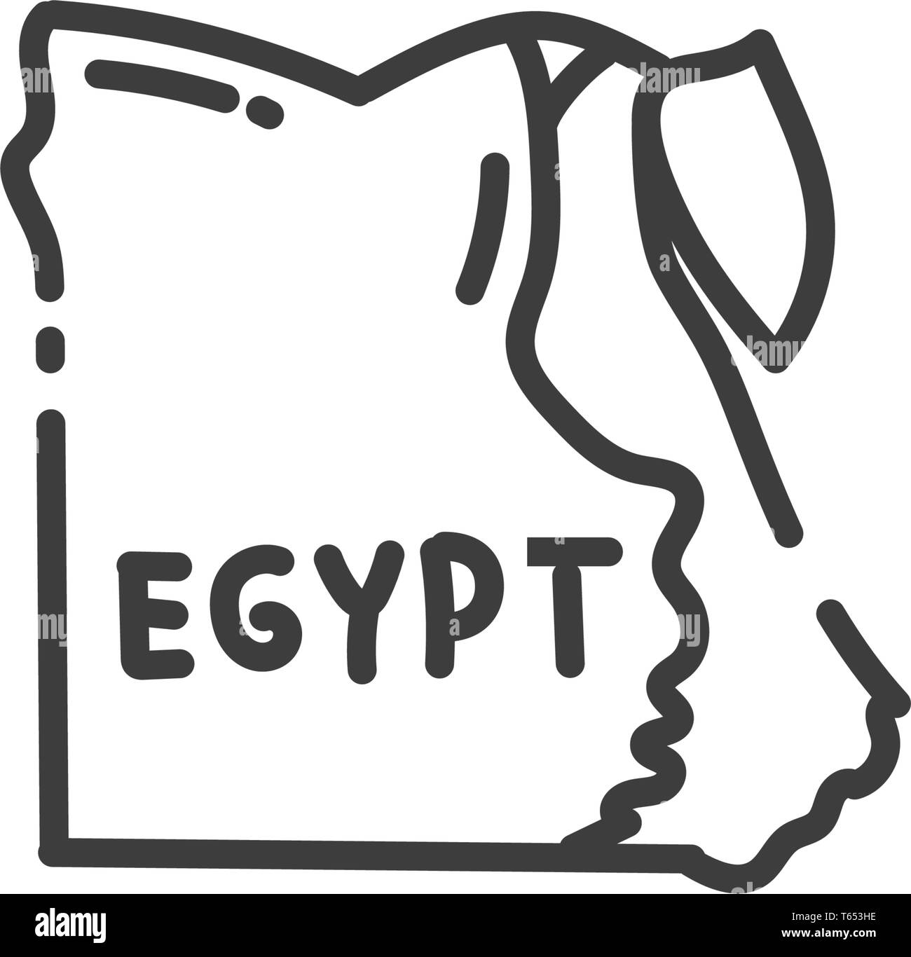 Carte de l'Egypte''icône sommaire Egyption, concept d'ossature Illustration de Vecteur