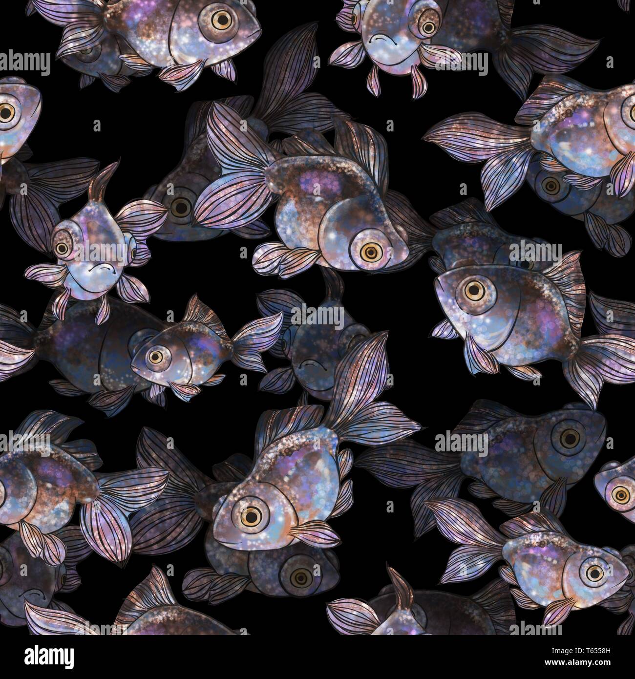 Un motif décoratif avec poisson rouge Banque D'Images