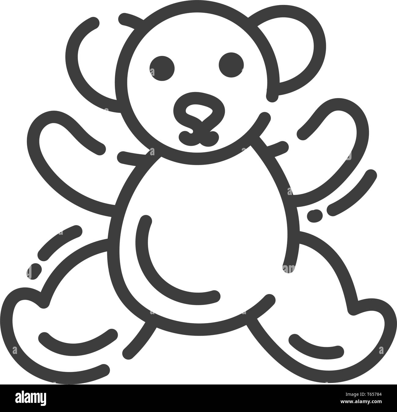 L'icône de la mode style de ligne de couture - jouets ours Illustration de Vecteur