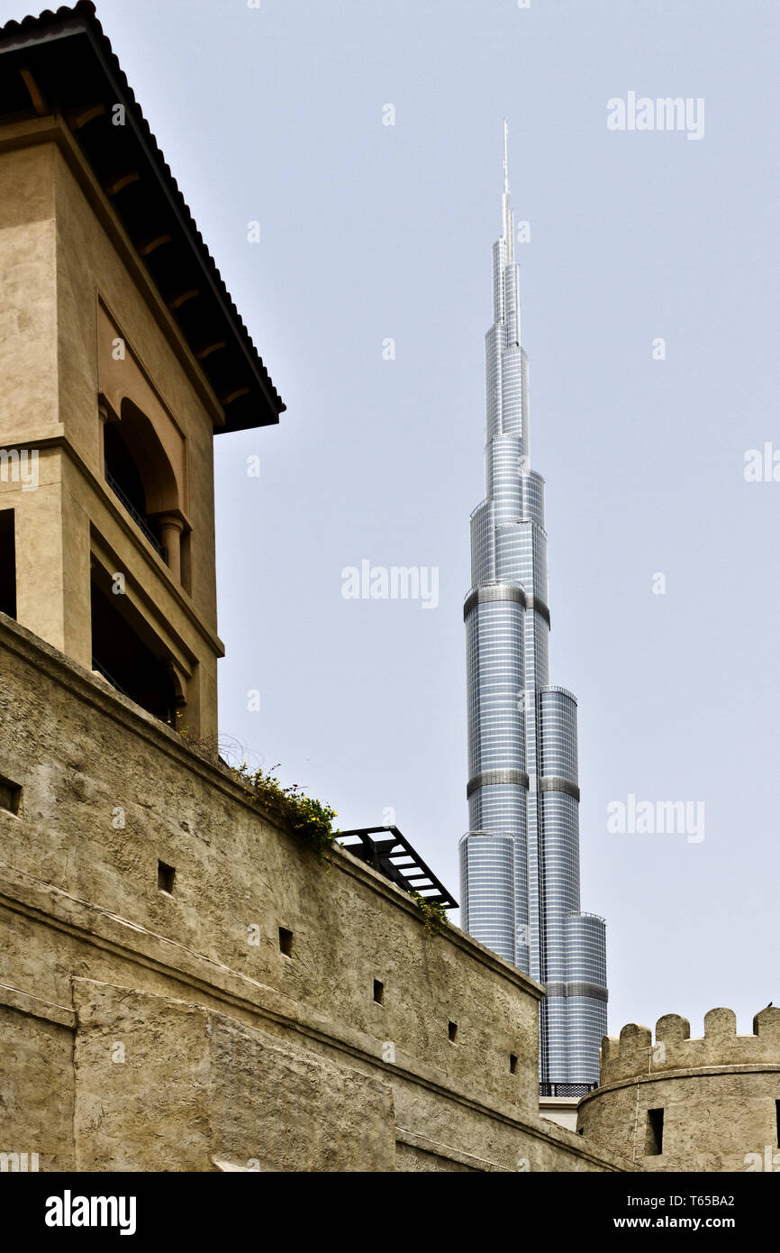 Le Burj Khalifa à Dubaï Banque D'Images