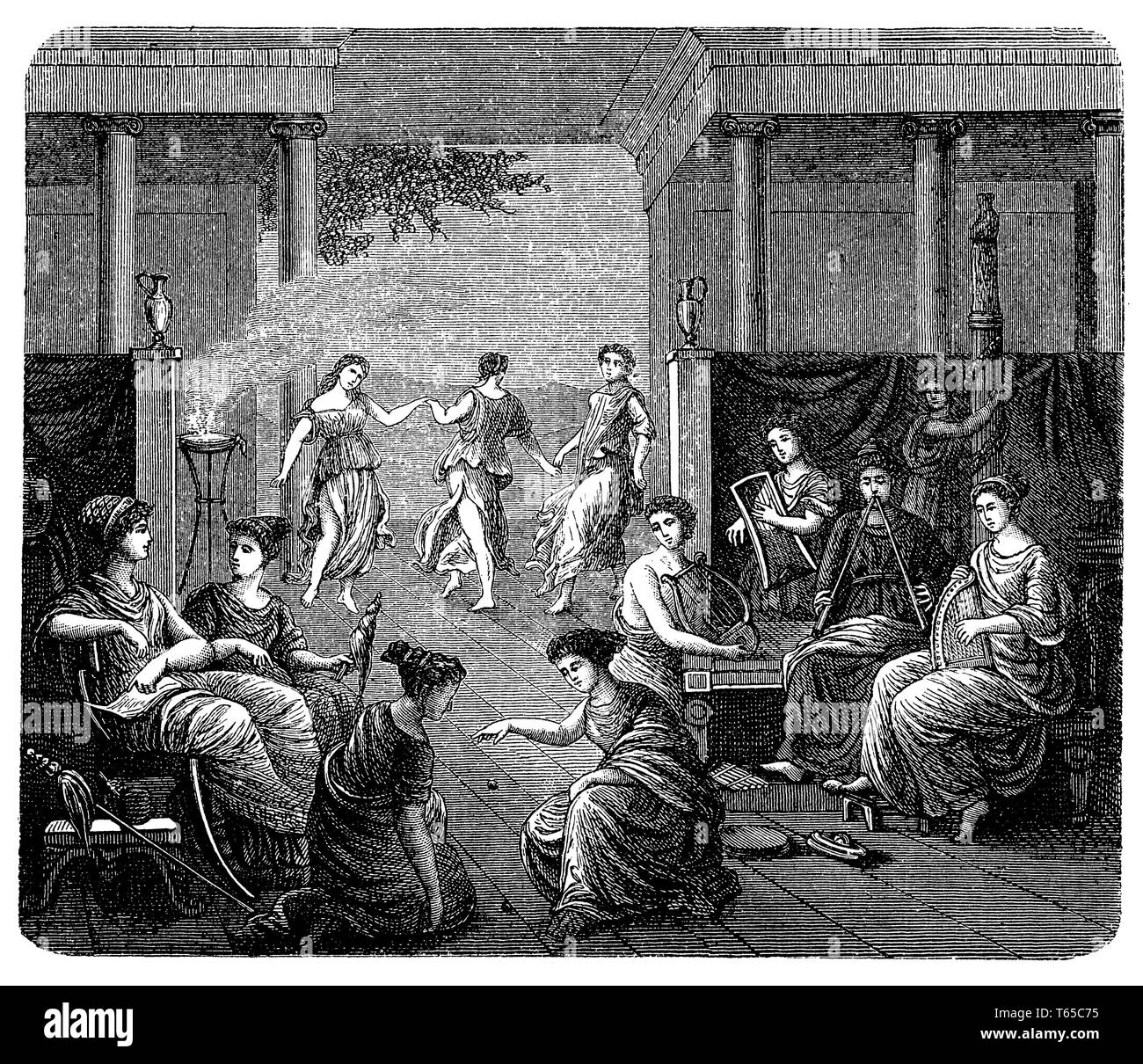 Scène de la vie domestique, les femmes dans la Grèce antique, 1881 Banque D'Images