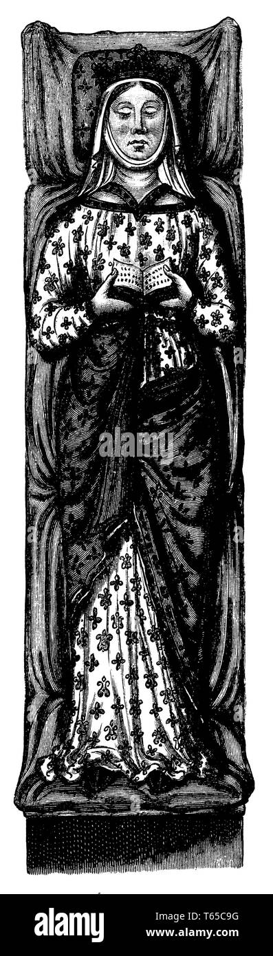 Tombeau de la Reine Eleonore à Montsoreau. D'après un dessin du 17ème siècle, à la Bibliothèque Nationale de Paris, Banque D'Images