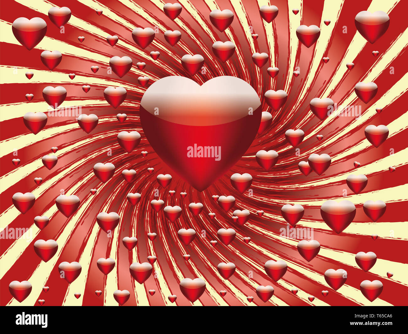 Happy valentines day hearts love ou Banque D'Images
