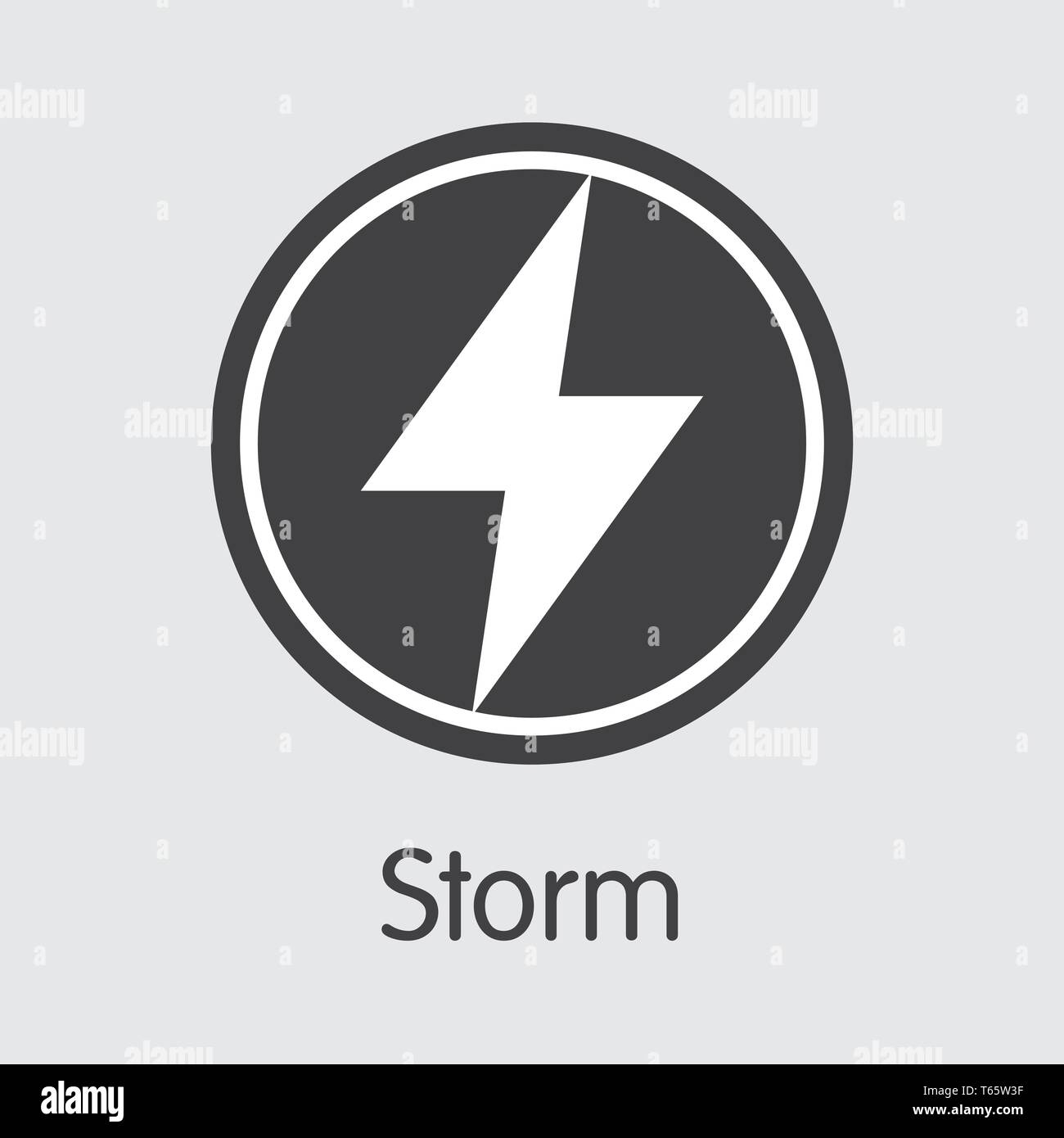 Tempête - Tempête. Le Logo de Momey virtuel ou emblème du marché. Illustration de Vecteur