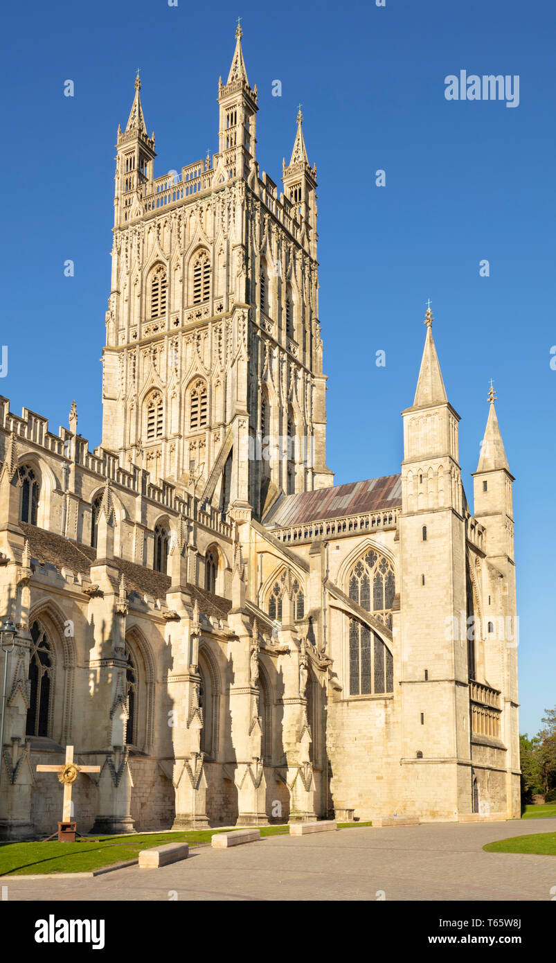 La cathédrale de Gloucester Gloucester centre-ville Gloucestershire England UK GO Europe Banque D'Images