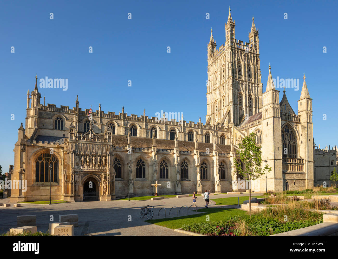 La cathédrale de Gloucester Gloucester centre-ville Gloucestershire England UK GO Europe Banque D'Images