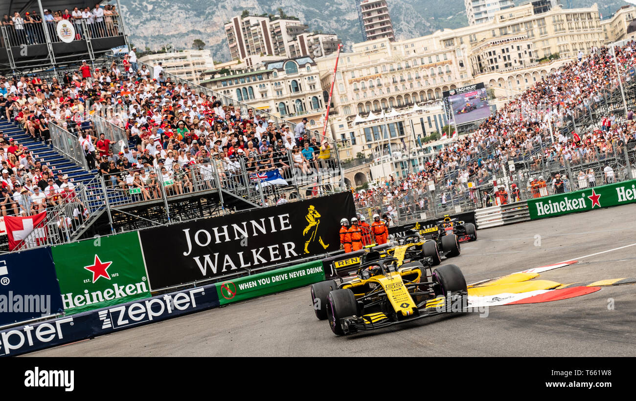 Monte Carlo / Monaco - 05/27/2018 - # 55 Carlos Sainz (ESP) dans son Reault L.R.18 lors de la Monaco GP Banque D'Images