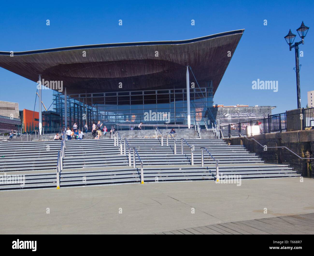Assemblée nationale du Pays de Galles (Senedd), la baie de Cardiff, Cardiff, Pays de Galles, Royaume-Uni Banque D'Images