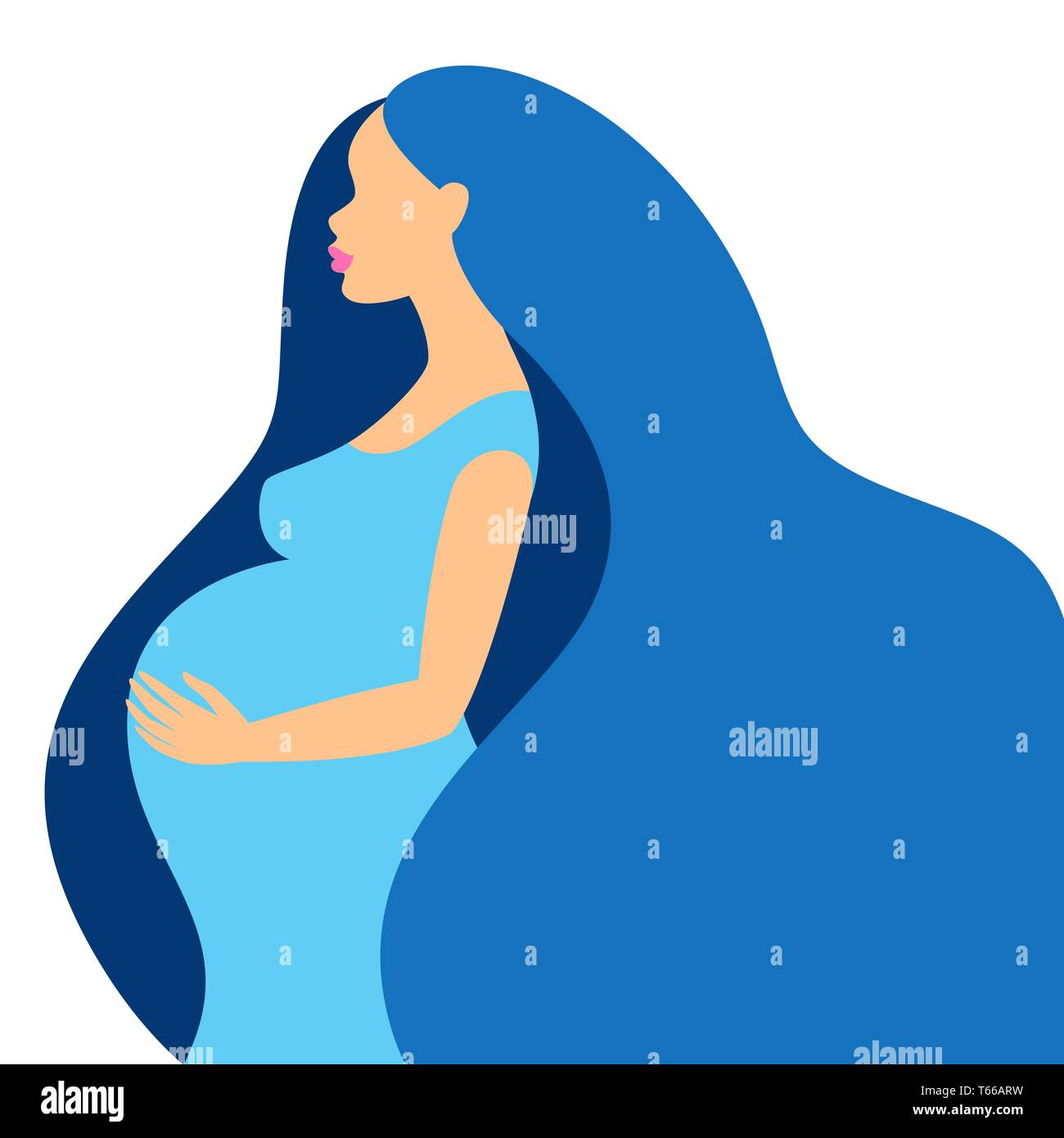 Heureux de la grossesse. Jolie femme enceinte Image Vectorielle Stock -  Alamy