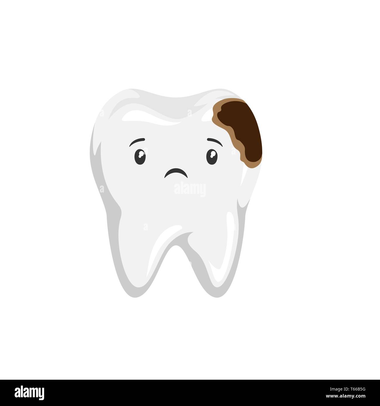 Illustration de la dent malade avec la carie dentaire. Illustration de Vecteur