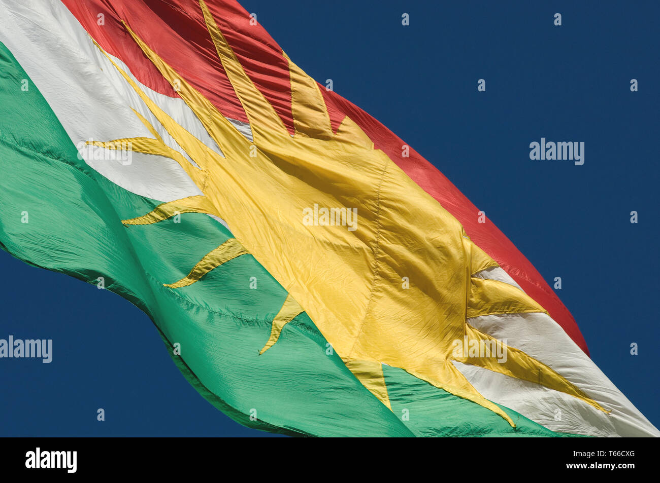 Un symbole du drapeau Kurde Kurdes pour le désir d'indépendance, le Kurdistan irakien Banque D'Images