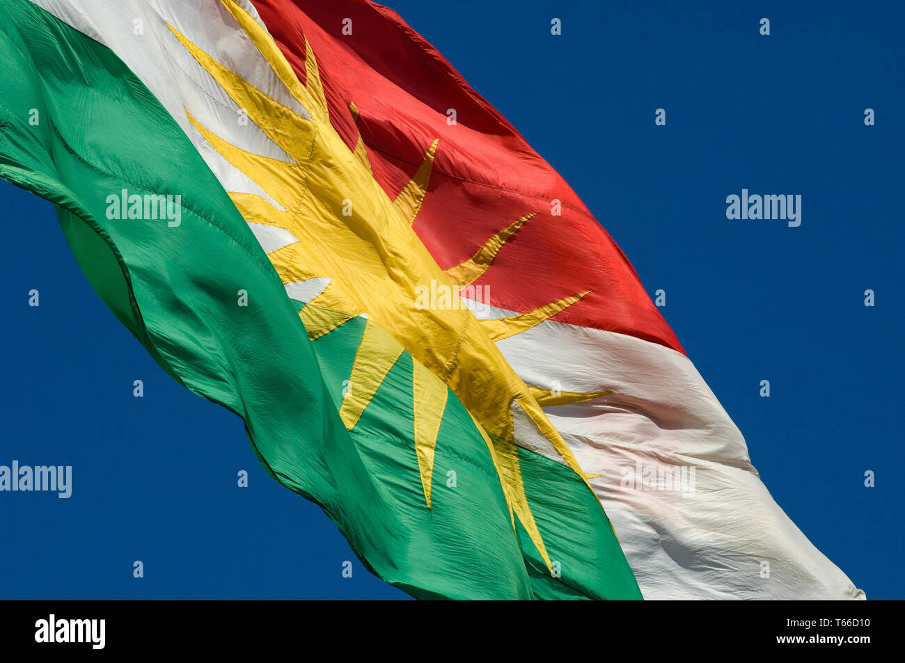 Un symbole du drapeau Kurde Kurdes pour le désir d'indépendance, le Kurdistan irakien Banque D'Images