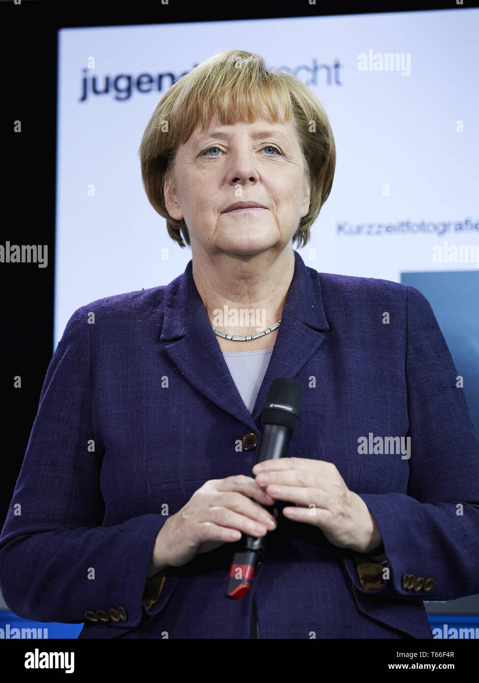 Portrait d'Angela Merkel, la chancelière allemande en 2014 Banque D'Images