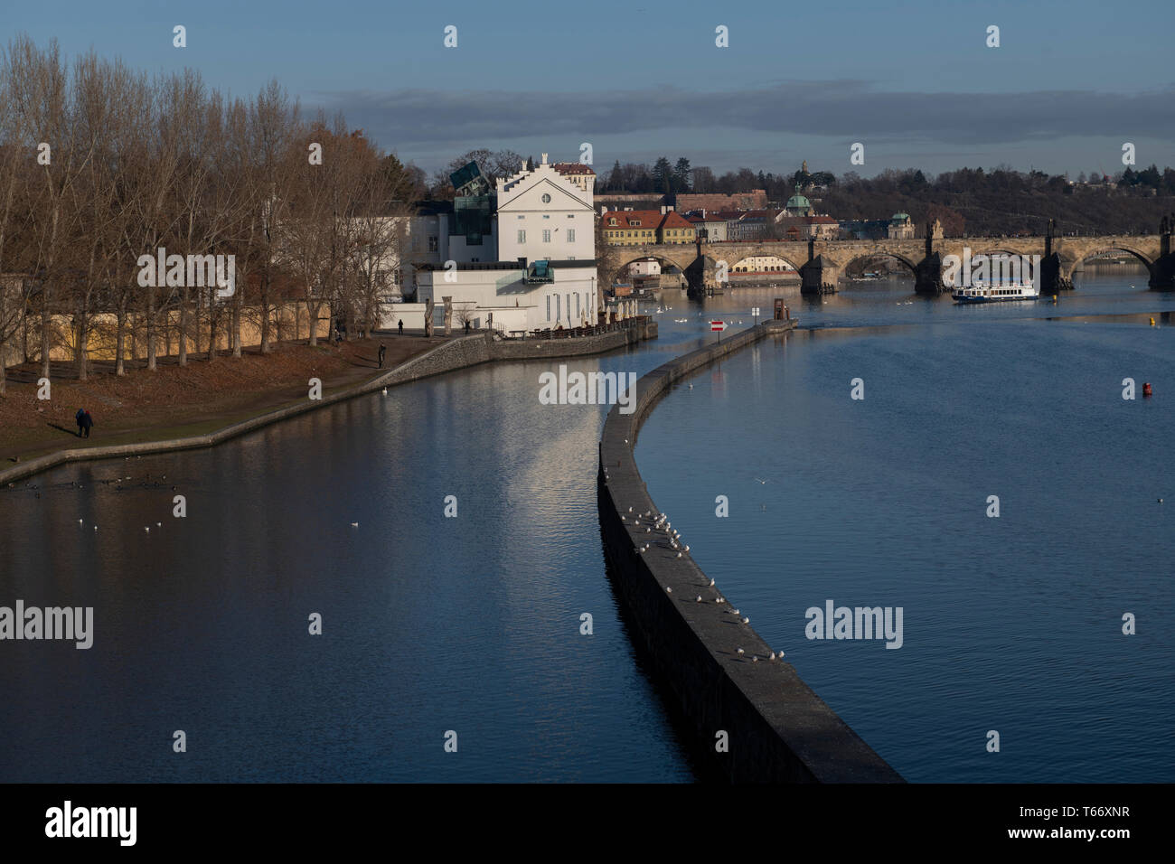 Le Pont Charles sur la Vltava, Prague, République Tchèque Banque D'Images