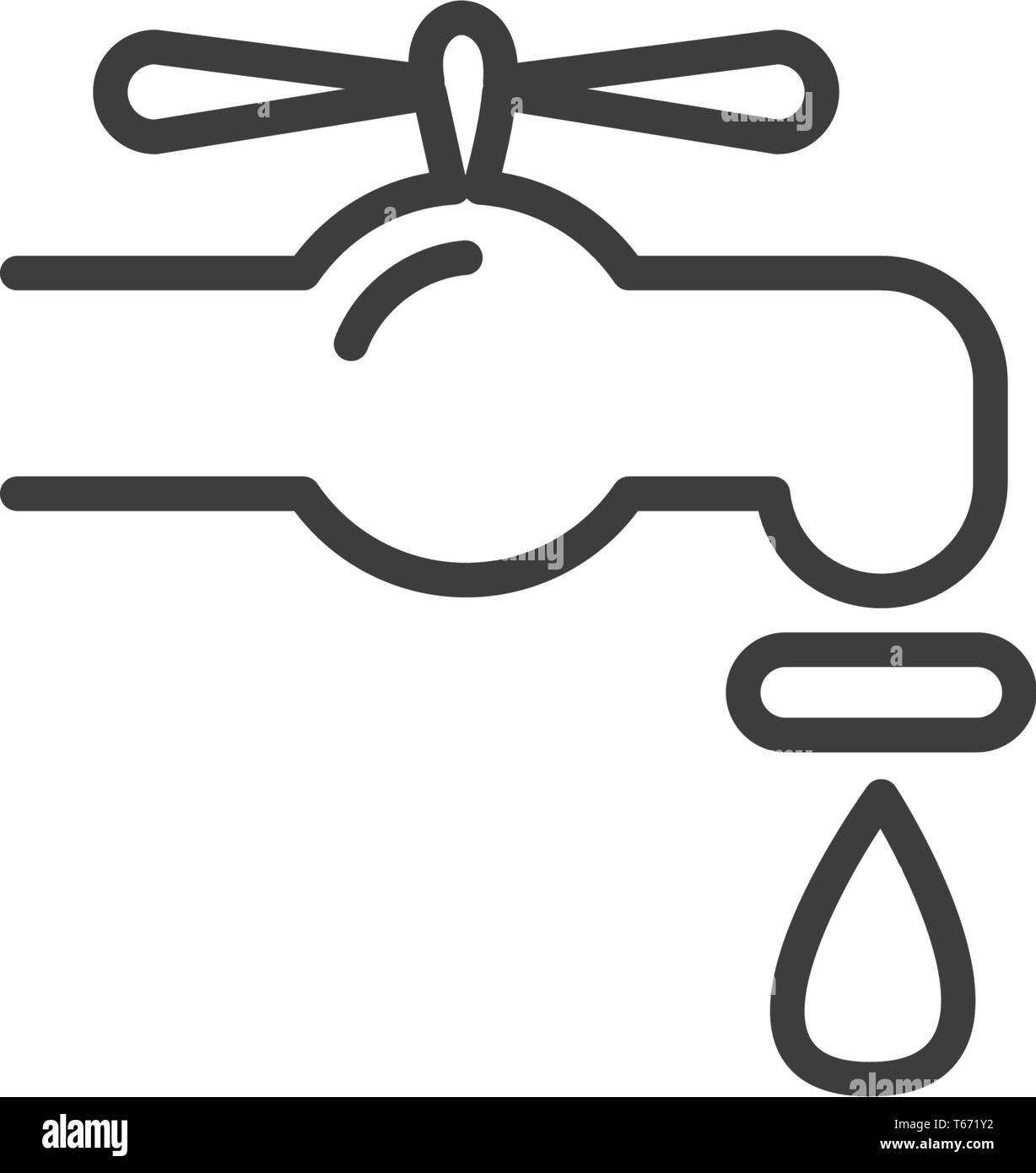 Icône de l'élément urbain et de la ville - l'eau potable dans un style d'art de la ligne simple Illustration de Vecteur