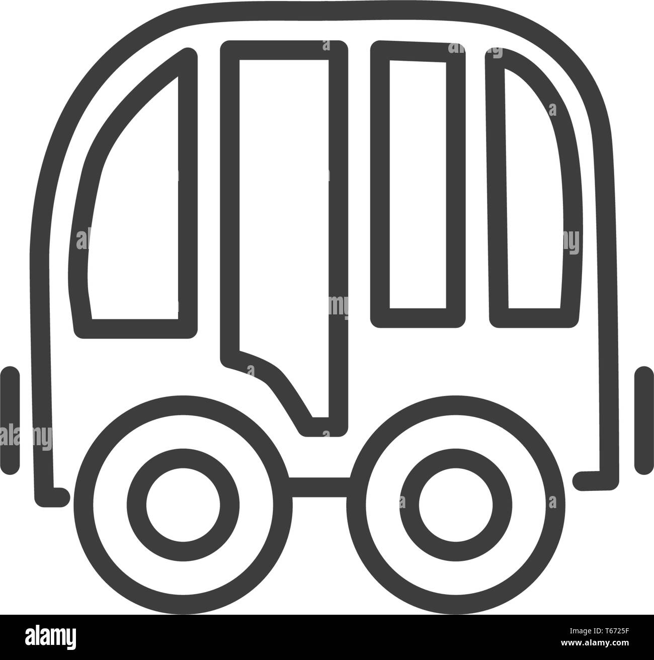 Icône de l'élément urbain et ville - bus dans un style d'art de la ligne simple Illustration de Vecteur