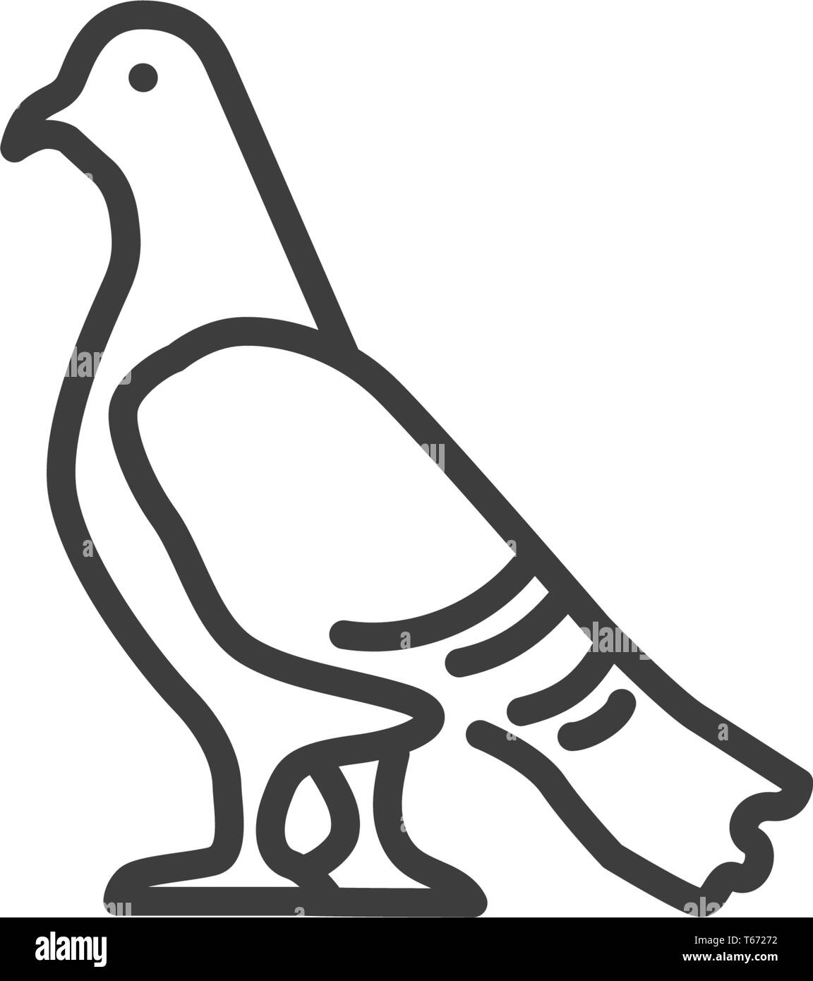 Icône de l'élément urbain et ville - Colombe, pigeon dans un style d'art de la ligne simple Illustration de Vecteur