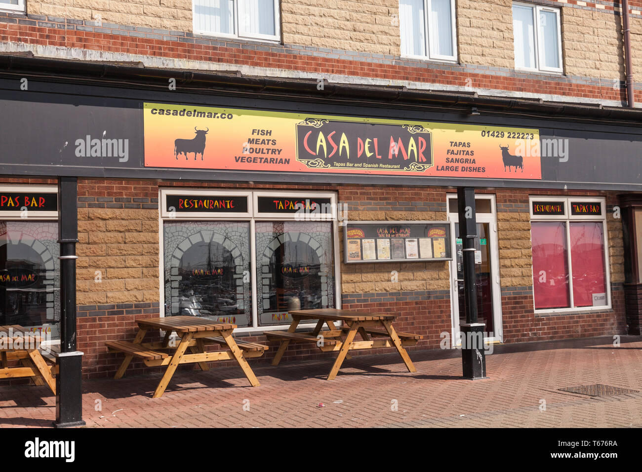 La Casa Del Mar, bar à tapas et Restaurant espagnol à Hartlepool, Angleterre, Royaume-Uni Banque D'Images