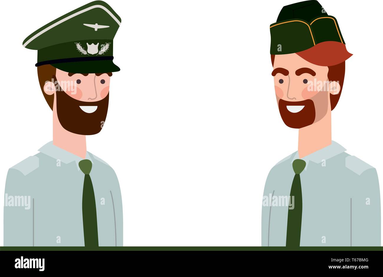 Les hommes de guerre Soldats caractère avatar Illustration de Vecteur