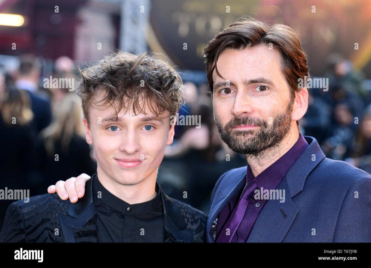 Ty Tennant (à gauche) et David Tennant participant à la UK premiere de Tolkien s'est tenue au Curzon Mayfair, Londres Banque D'Images