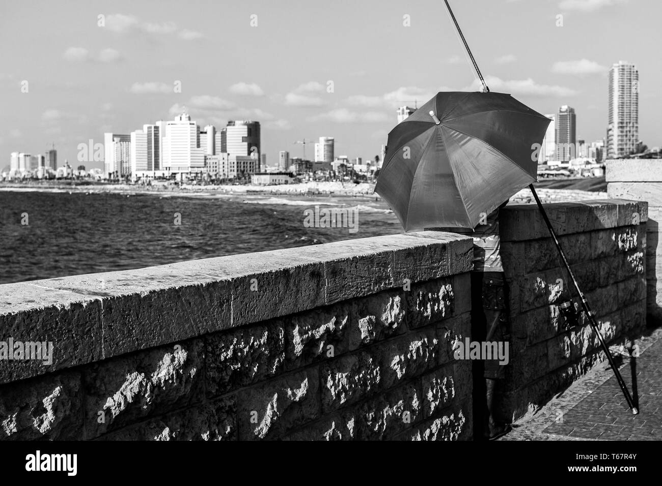 Vue de la promenade de Tel Aviv. Tel Aviv, Israël Banque D'Images