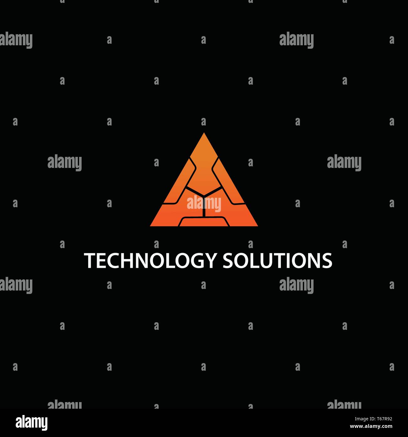 Il s'agit d'une lettre du logo de solutions technologiques Illustration de Vecteur