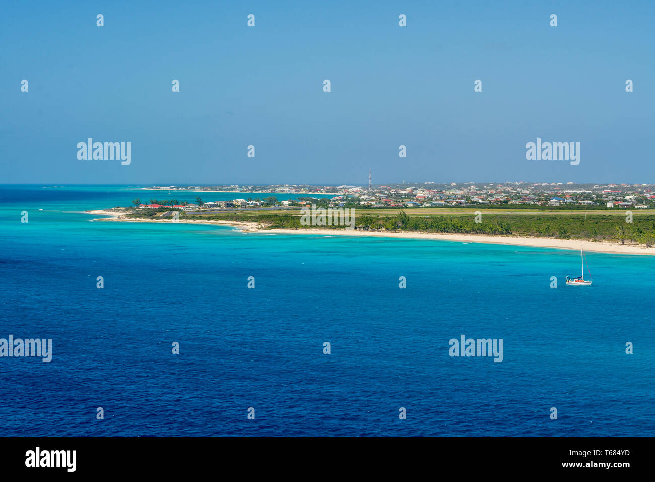 Bateau de croisière, Grand Turk Cruise Port, l'île de Grand Turk, Îles Turks et Caicos, Caraïbes. Banque D'Images