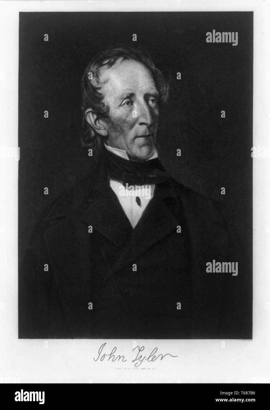 John Tyler (1790-1862), 10e président des États-Unis, demi-longueur, l'art du portrait Reproduction de peinture de George Peter Alexander Healy, la presse coloniale, N.Y., 1902 Banque D'Images