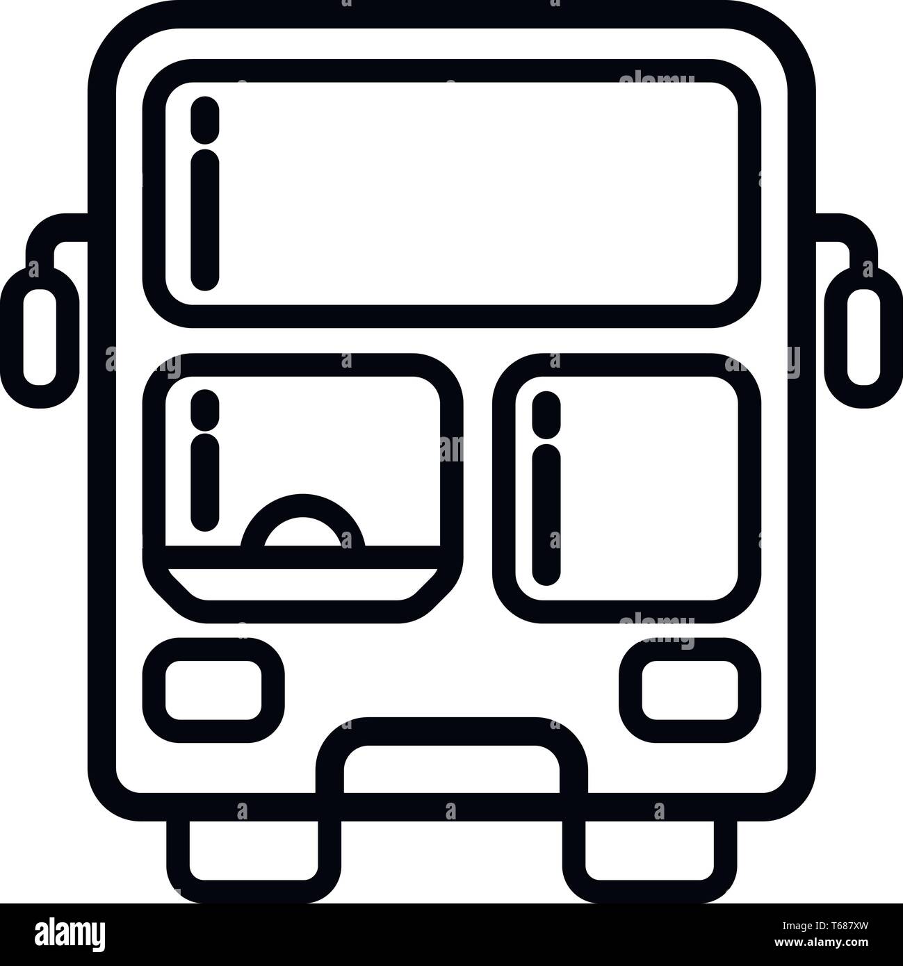 Ce vecteur image montre un double-decker icône dans le style des glyphes. Il est isolé sur un fond blanc. Illustration de Vecteur