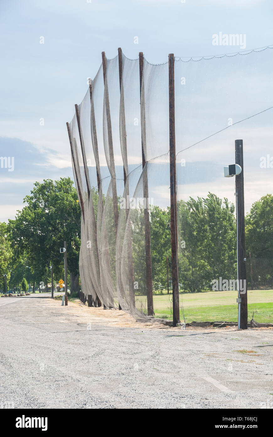 Clôture de protection élevé à la Columbia Practice Park à Kennewick, Washington Banque D'Images