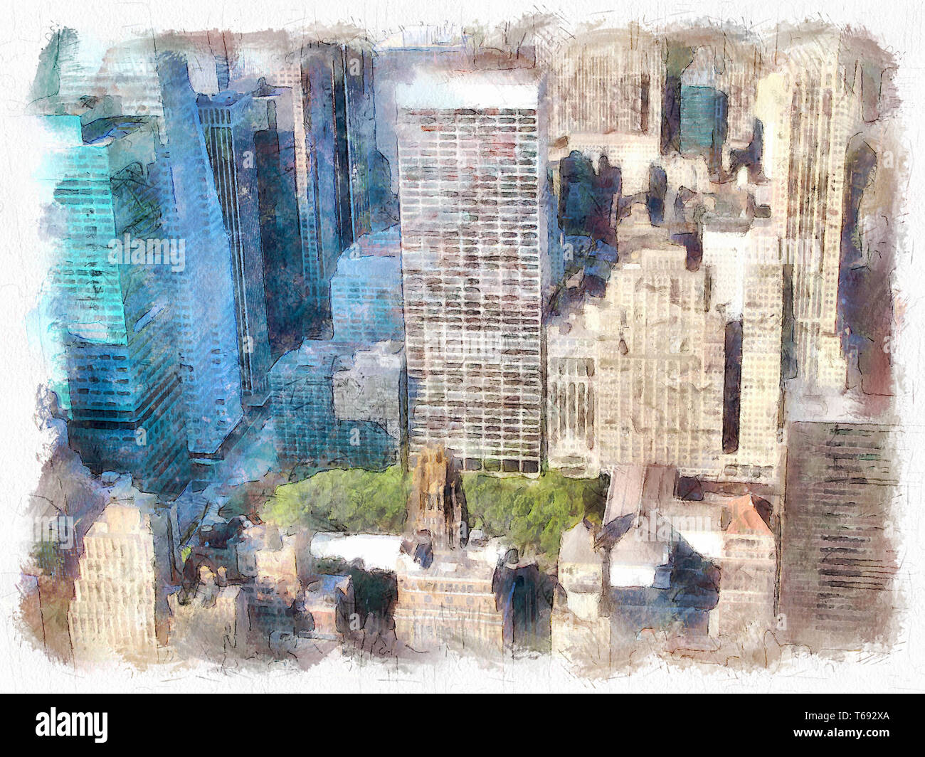 Gratte-ciel de Manhattan. New York City à l'été Banque D'Images