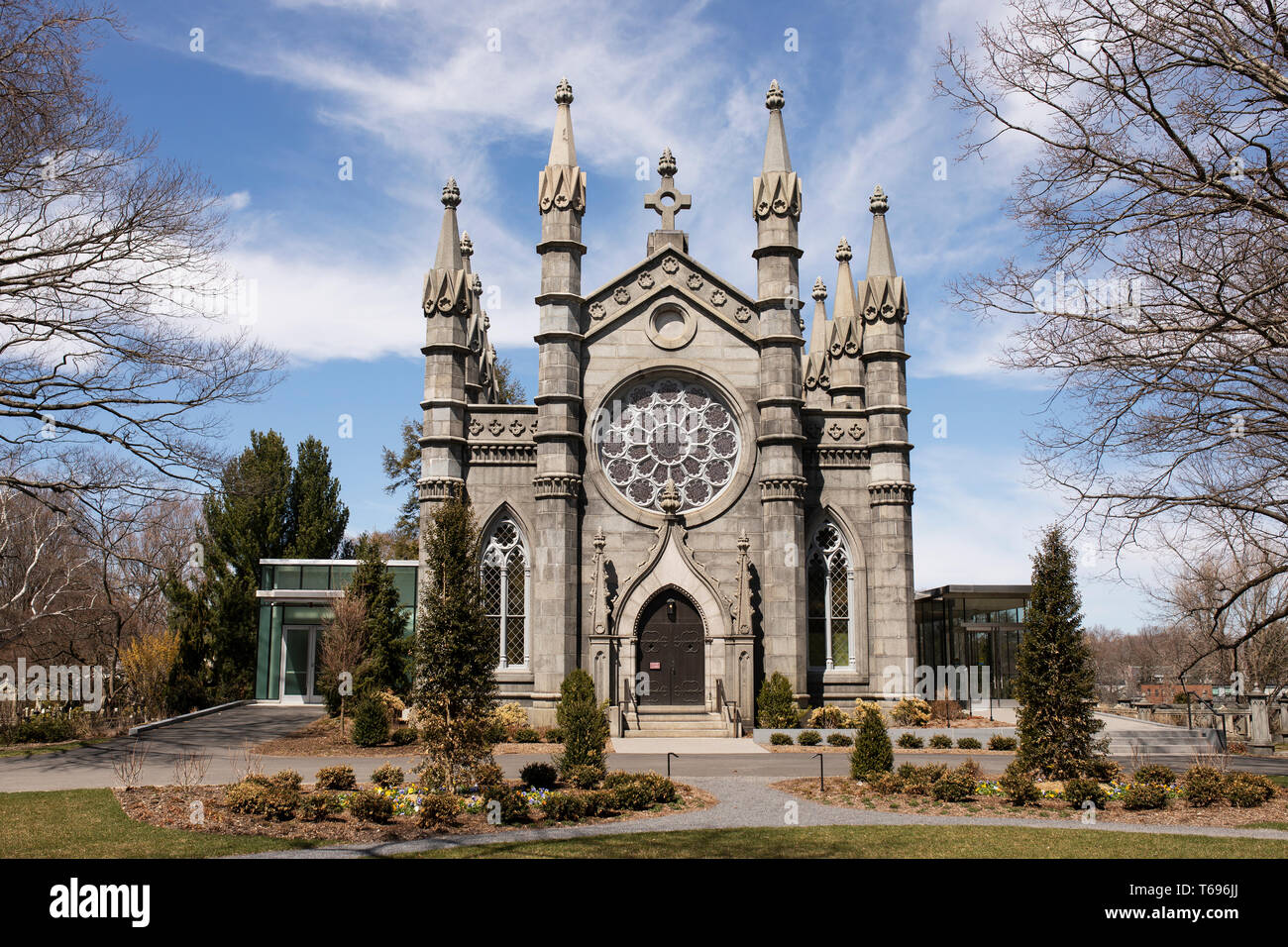 Chapelle Bigelow au cimetière du Mont Auburn à Cambridge, Massachusetts, États-Unis. Banque D'Images