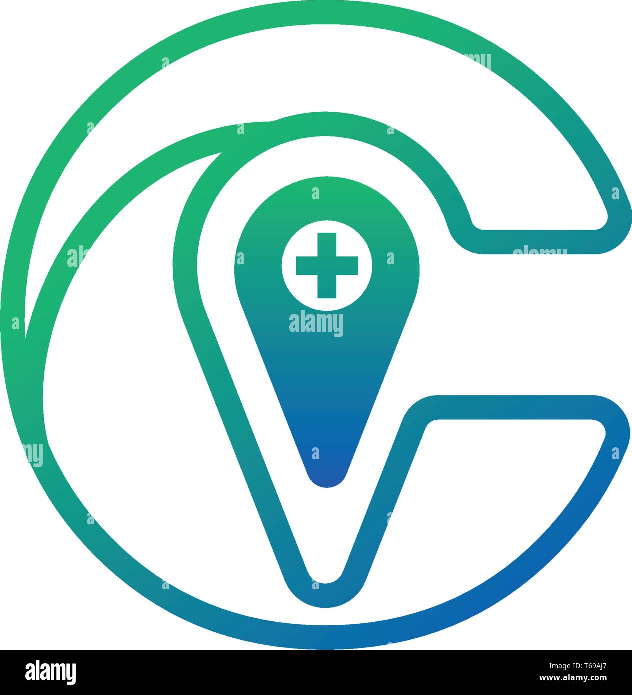 C Croix médicale initiale et santé Pharmacie Vecteur Logo Illustration de Vecteur