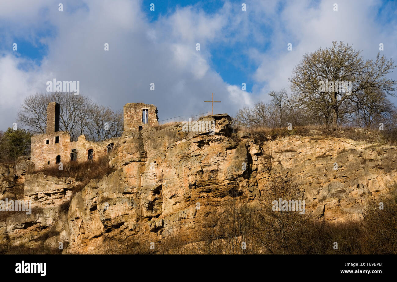 Un cloître ruine dans la ville Allemagne/Oberwerbe Banque D'Images