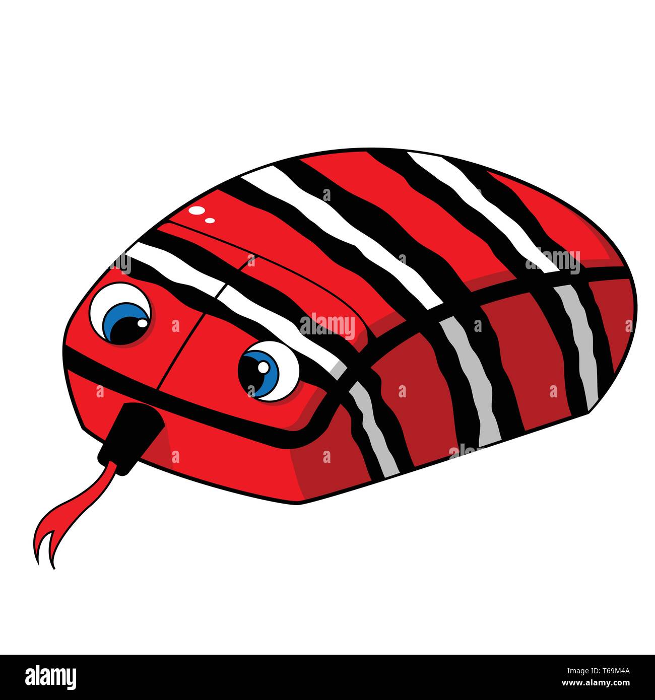 Souris d'ordinateur en forme de serpent Illustration de Vecteur