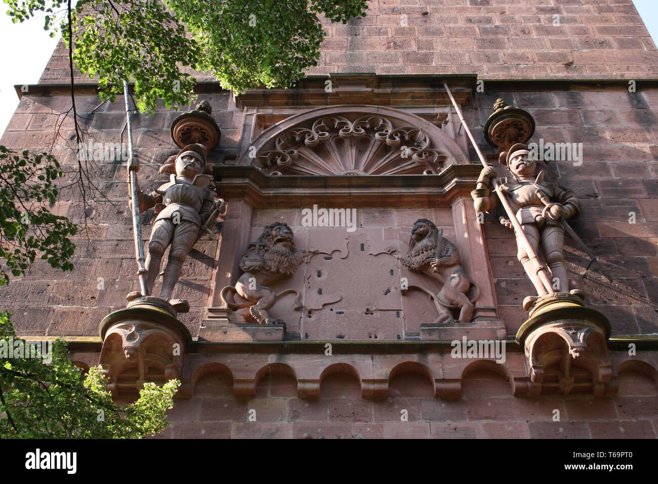 Heidelberg, statues à Château d'Heidelberg Banque D'Images