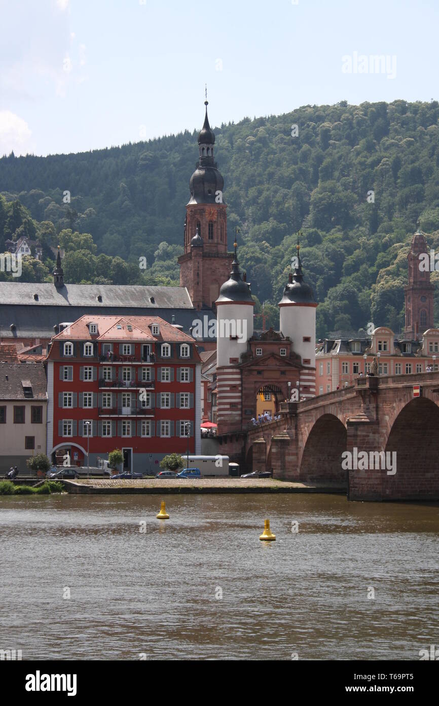 Heidelberg, le Vieux Pont avec bridge gate Banque D'Images