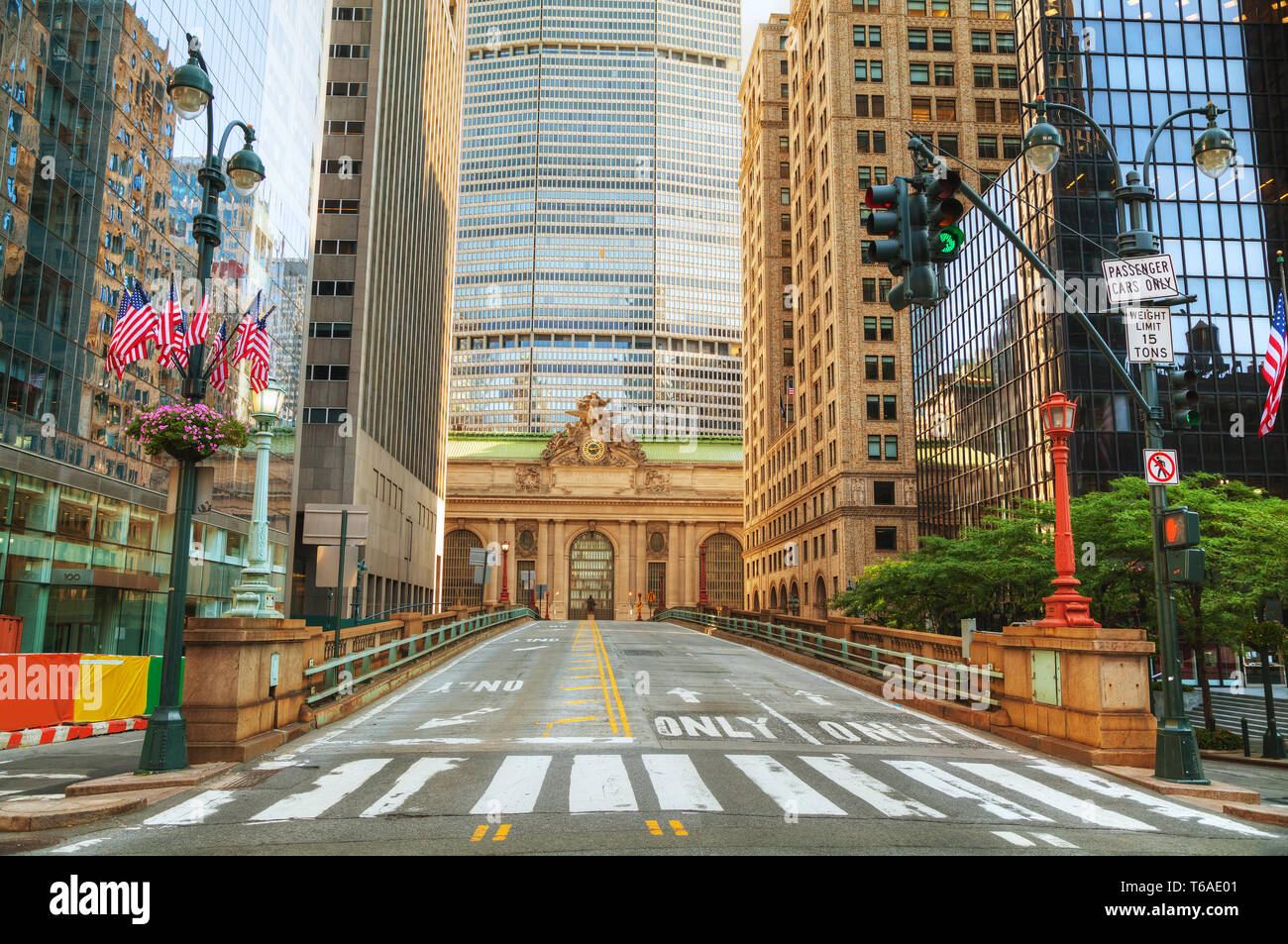 Grand Central Terminal viaduc et ancienne entrée Banque D'Images